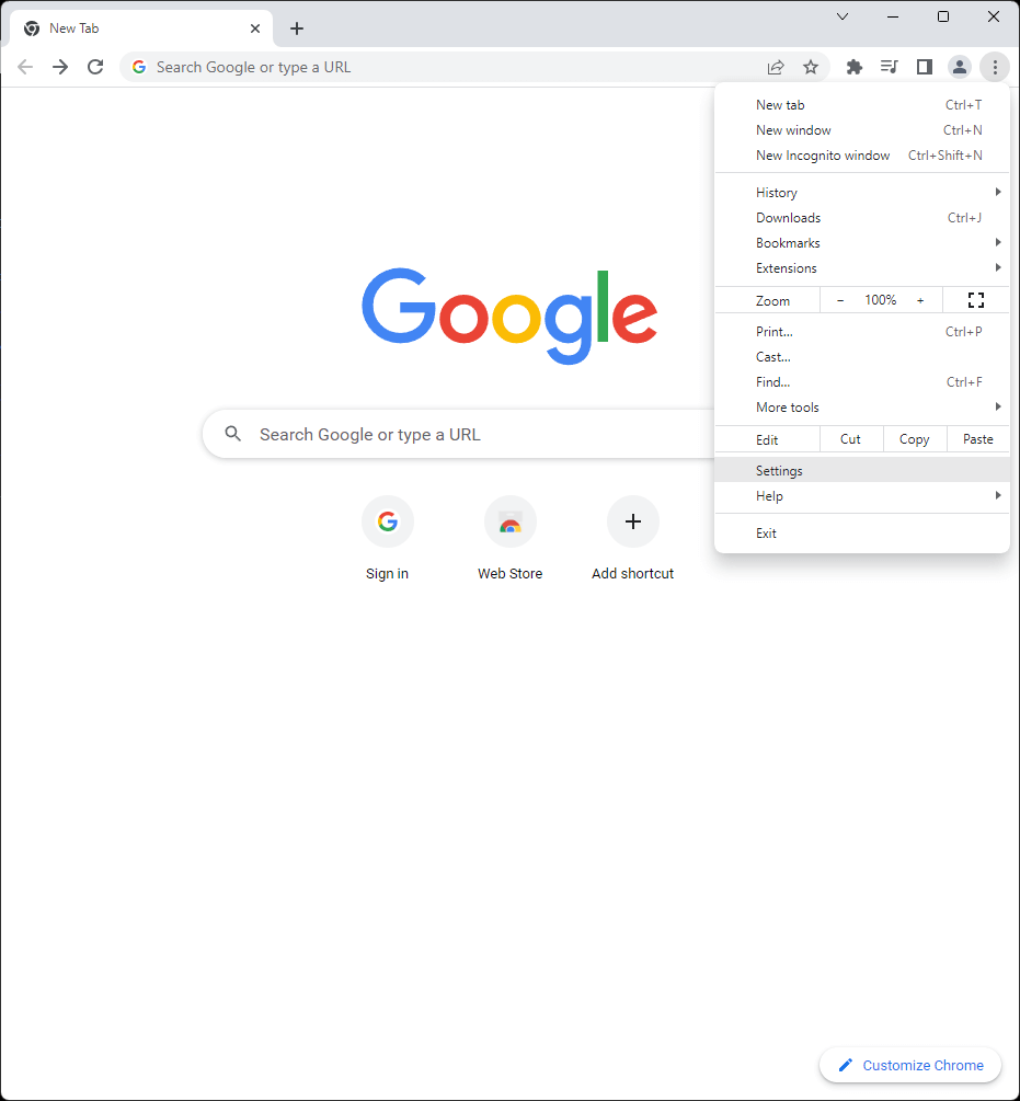 Chrome Ayarları