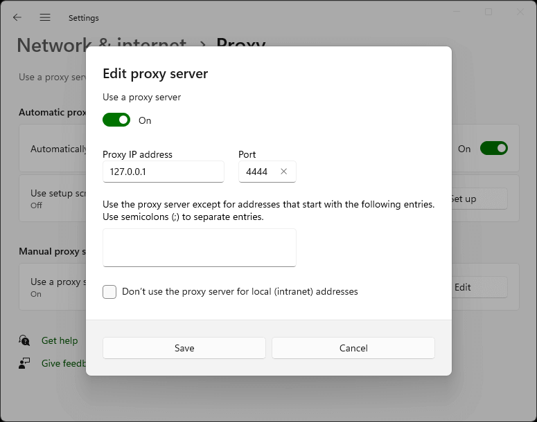 Chrome Proxy Yapılandırması