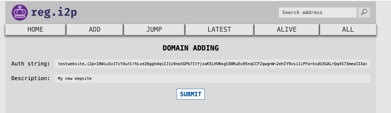 reg.i2p Alan Adı Kaydı