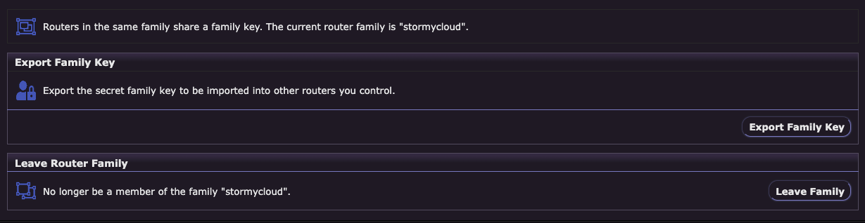 Router Console Router Family Configuration